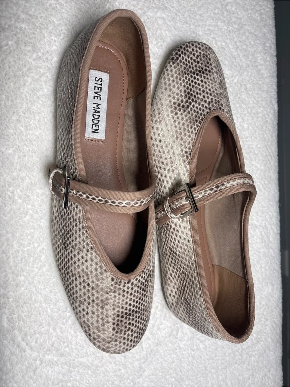Steve Madden Judee Snake Mary Jane Flats 7.5